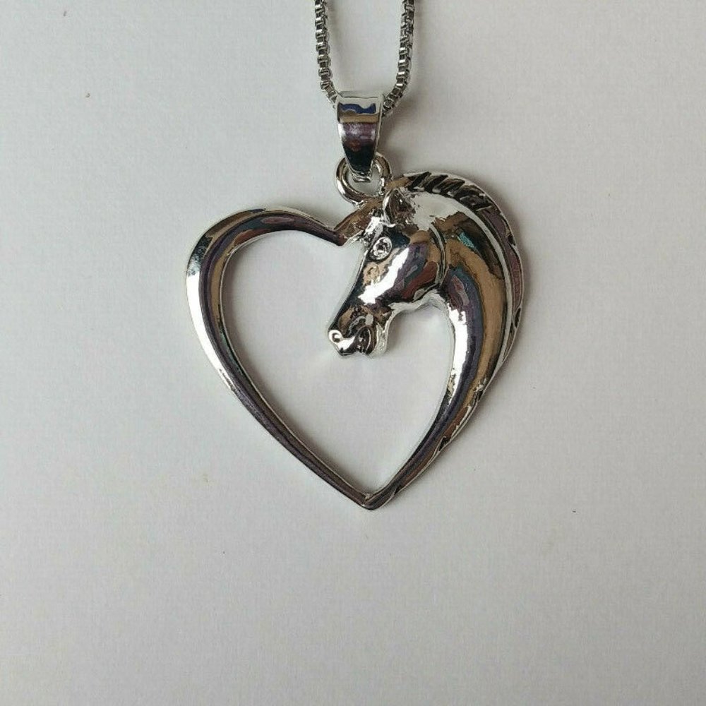 Silver Plated Horse Necklace